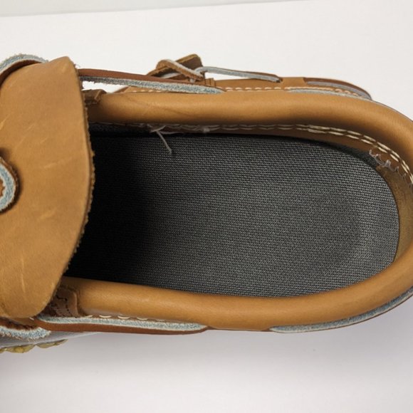 L.L. Bean Low Bean Duck Boots, Tan/Navy, Women's 9 Narrow (2A) - Picture 6 of 6